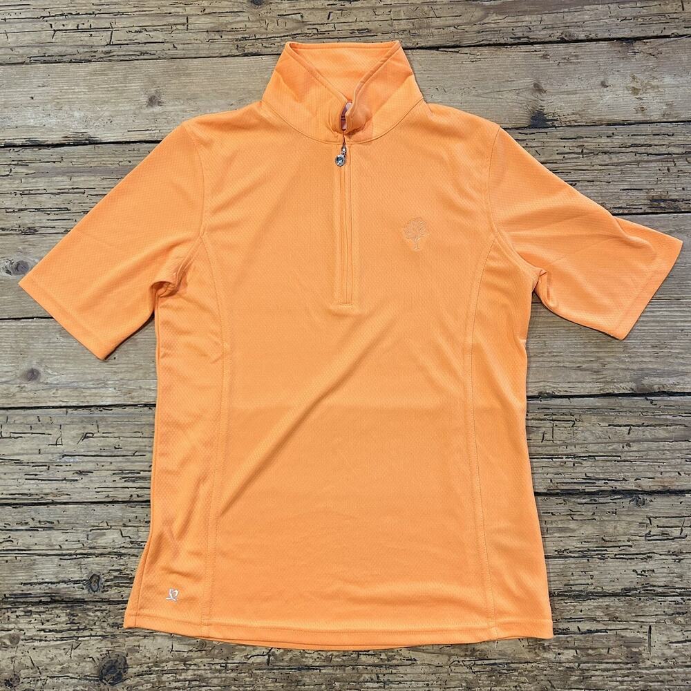 Daily Sports womens size S orange 1/4 zip collared tshirt NWOT